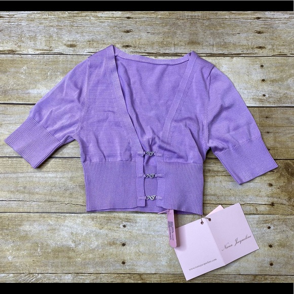 NWT Nana Jacqueline Purple Polly Crop Knit - Picture 4 of 5